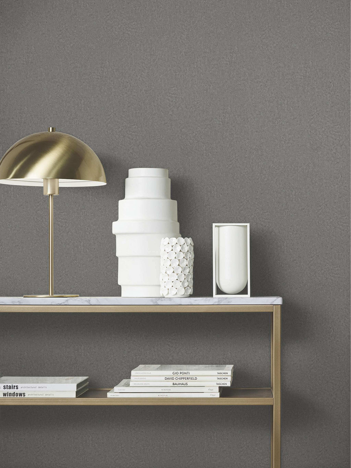 Antonina Vella Opulent Accents Jemma Wallpaper - Dark Grey