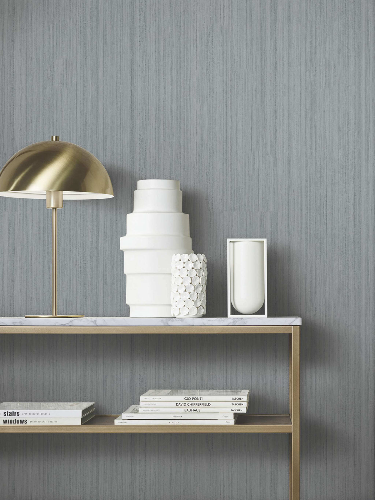Antonina Vella Opulent Accents Indra Wallpaper Sample - Grey