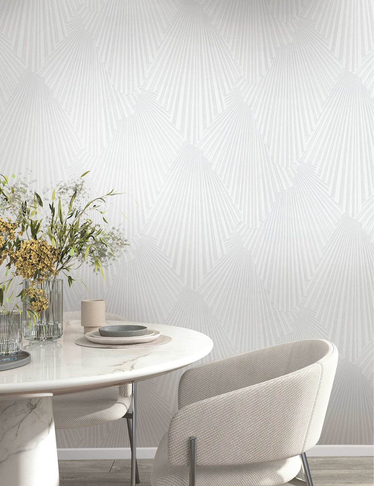 Antonina Vella Opulent Accents Lumiere Wallpaper Sample - White