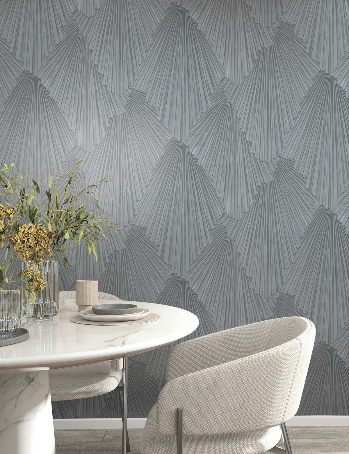 Antonina Vella Opulent Accents Lumiere Wallpaper Sample - Pewter
