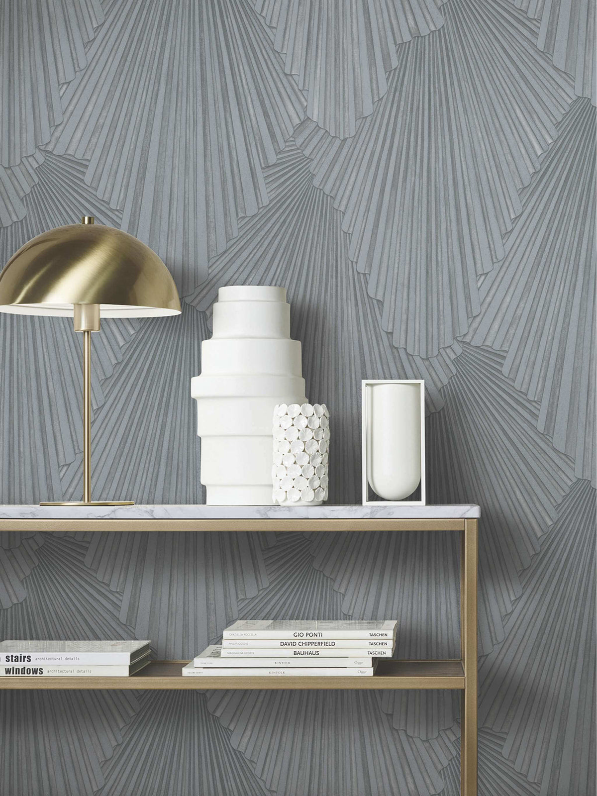 Antonina Vella Opulent Accents Lumiere Wallpaper Sample - Pewter