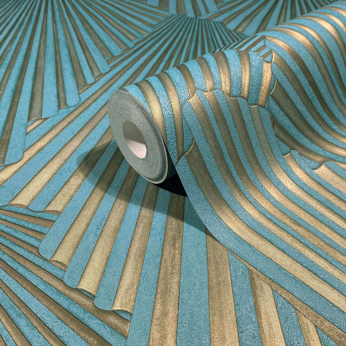 Antonina Vella Opulent Accents Lumiere Wallpaper Sample - Teal