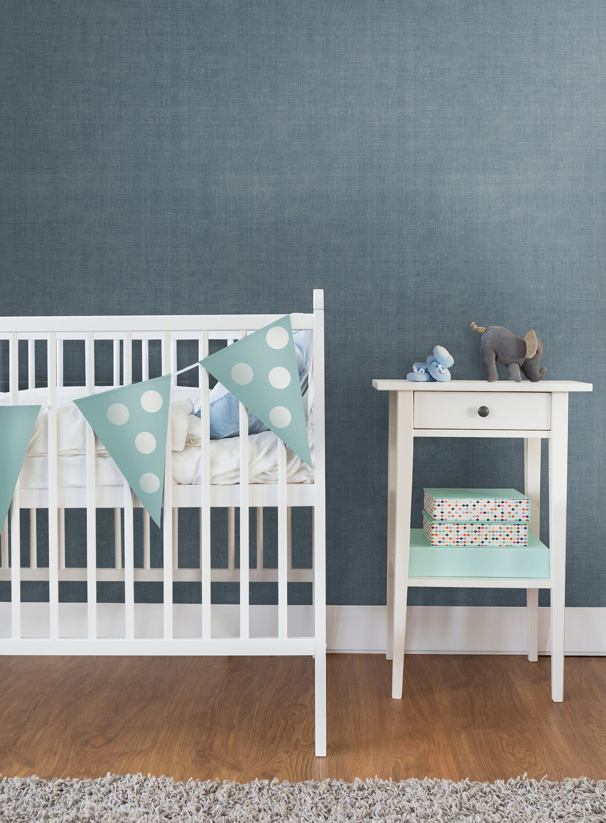 York Daydream Vinterbla Wallpaper - Dark Blue