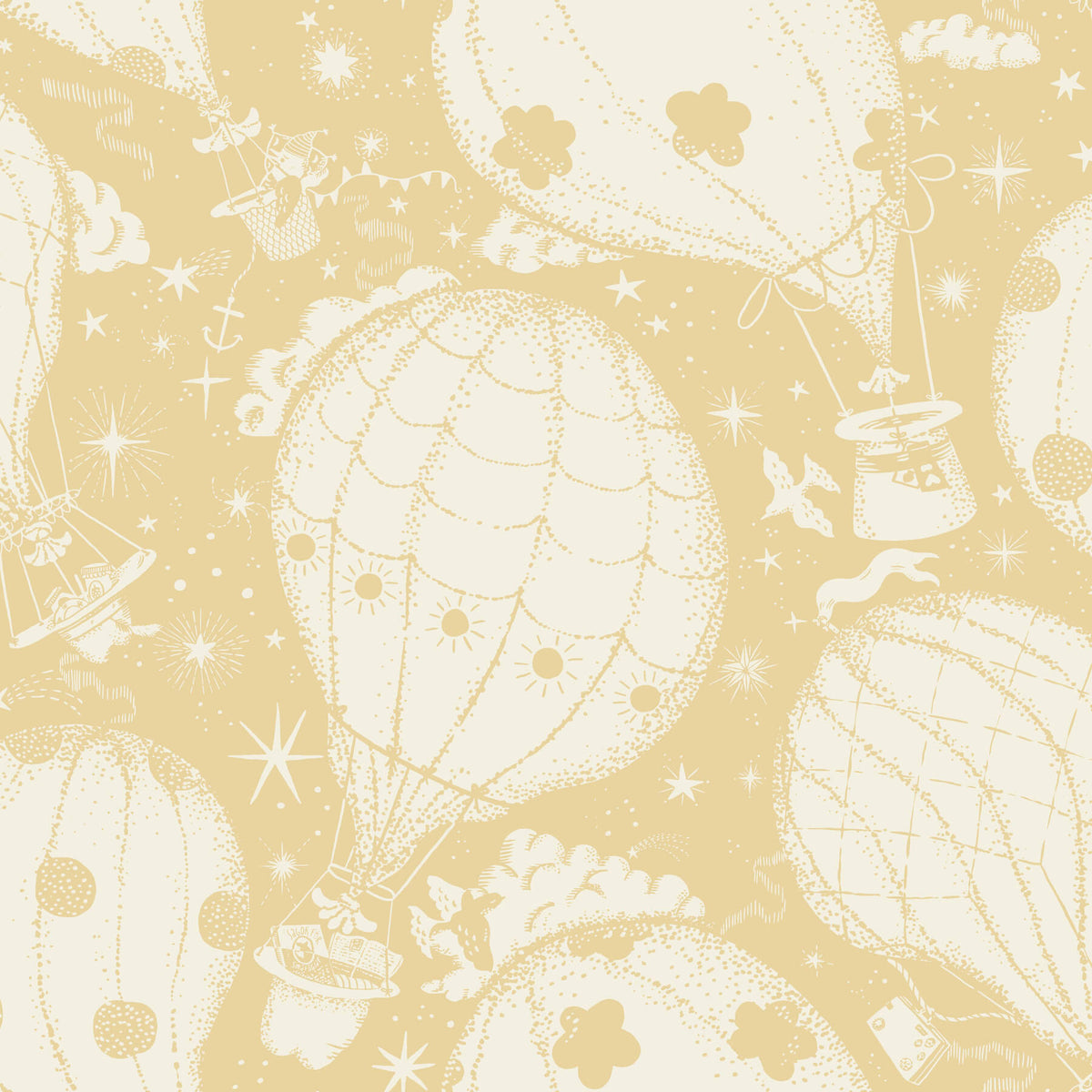 York Daydream Ballongerna Wallpaper - Yellow