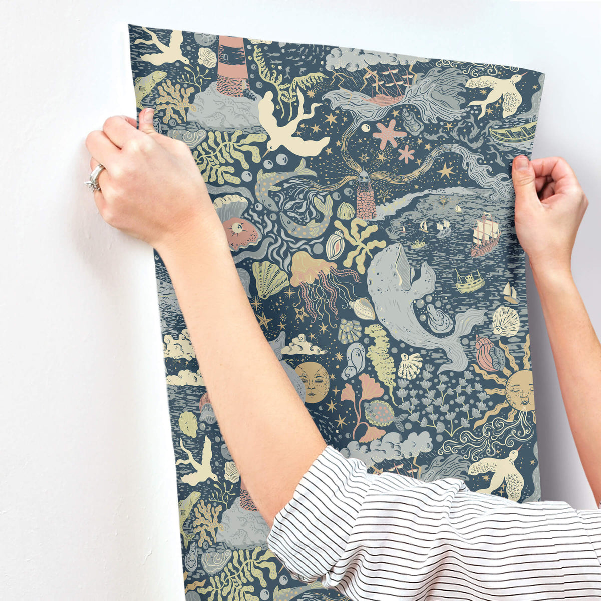 York Daydream Havet Wallpaper - Dark Blue