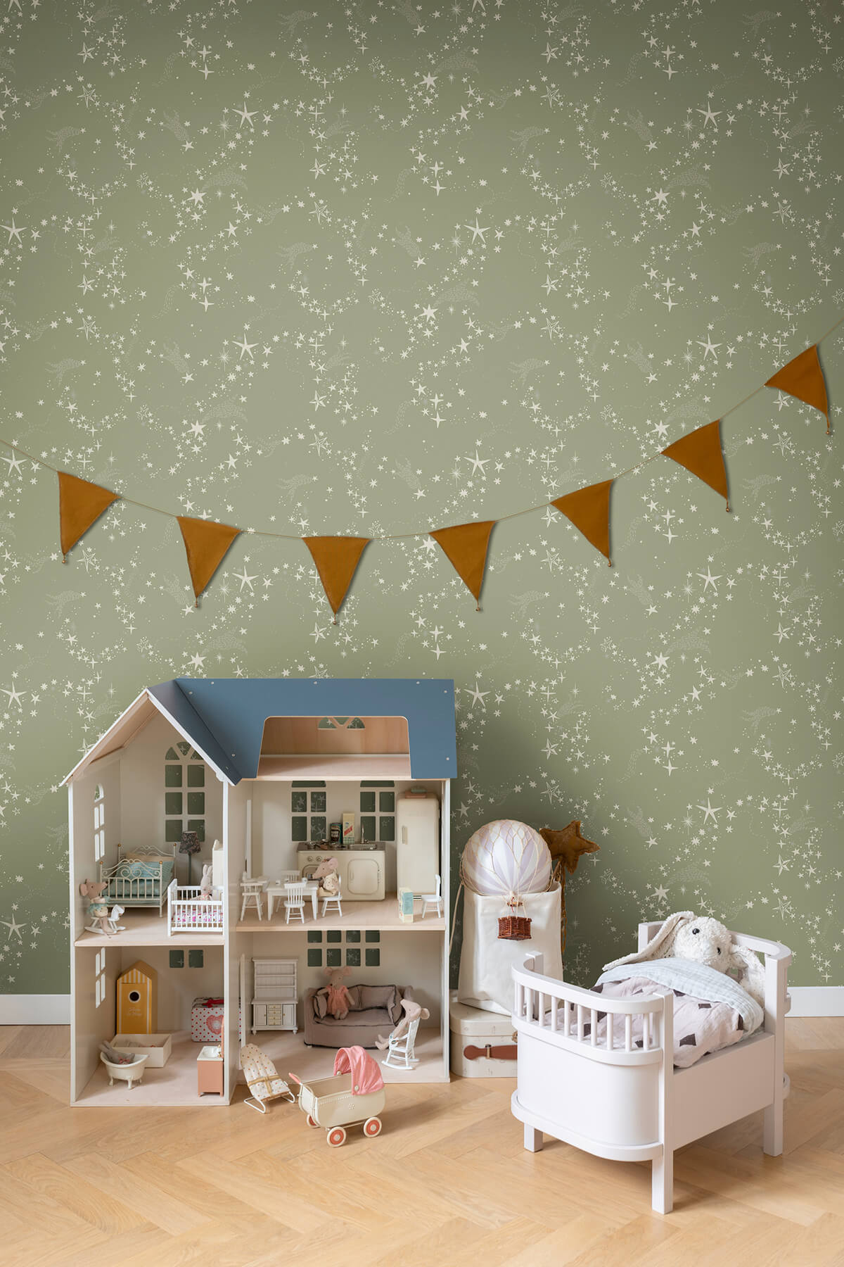 York Daydream Stjarnhimmel Wallpaper Sample - Green