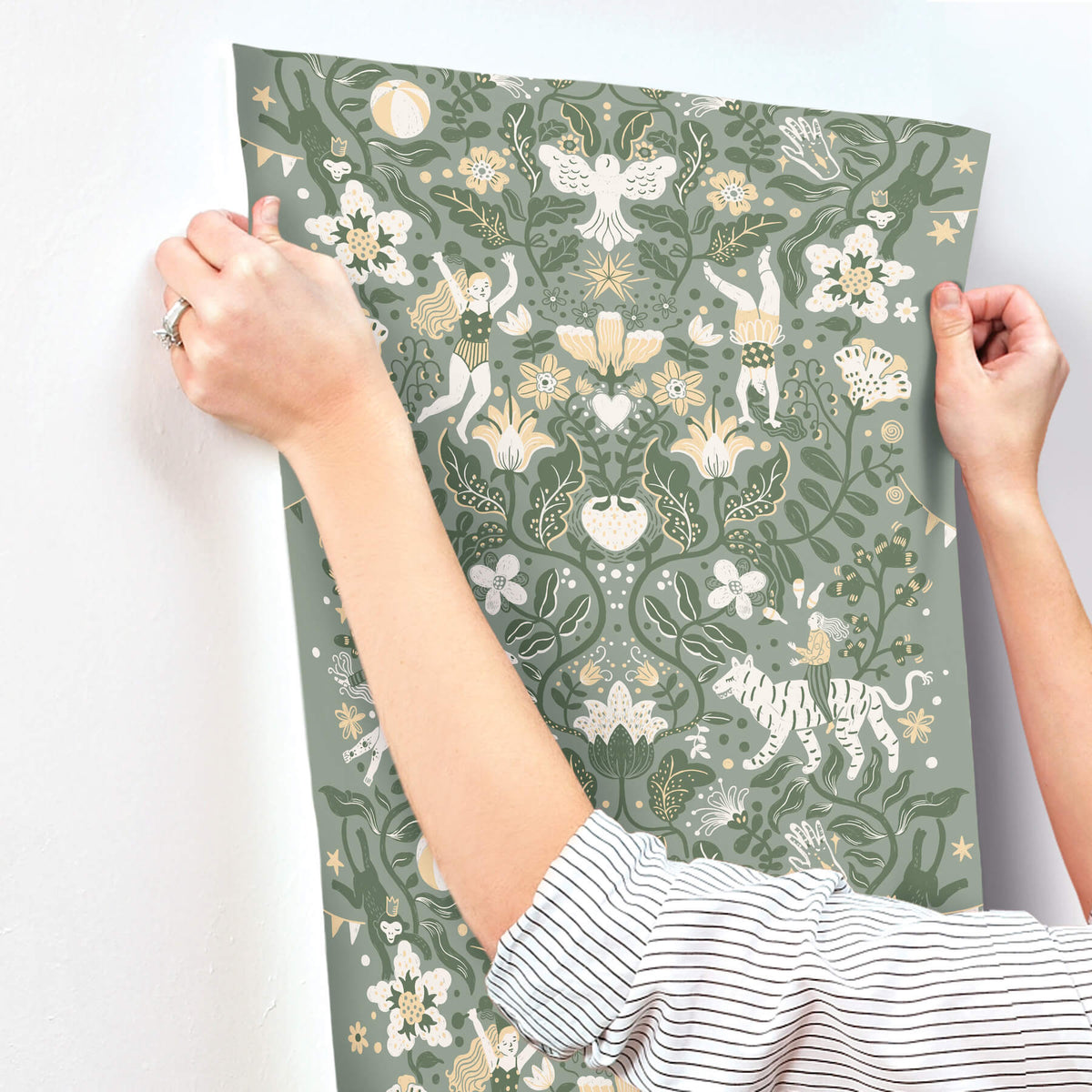 York Daydream Cirkus Wallpaper - Sea Green