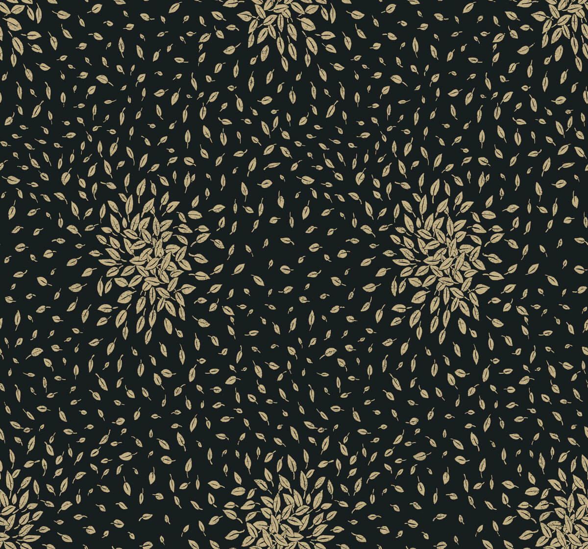Antonina Vella Modern Metals Petite Leaves Wallpaper - Black & Gold