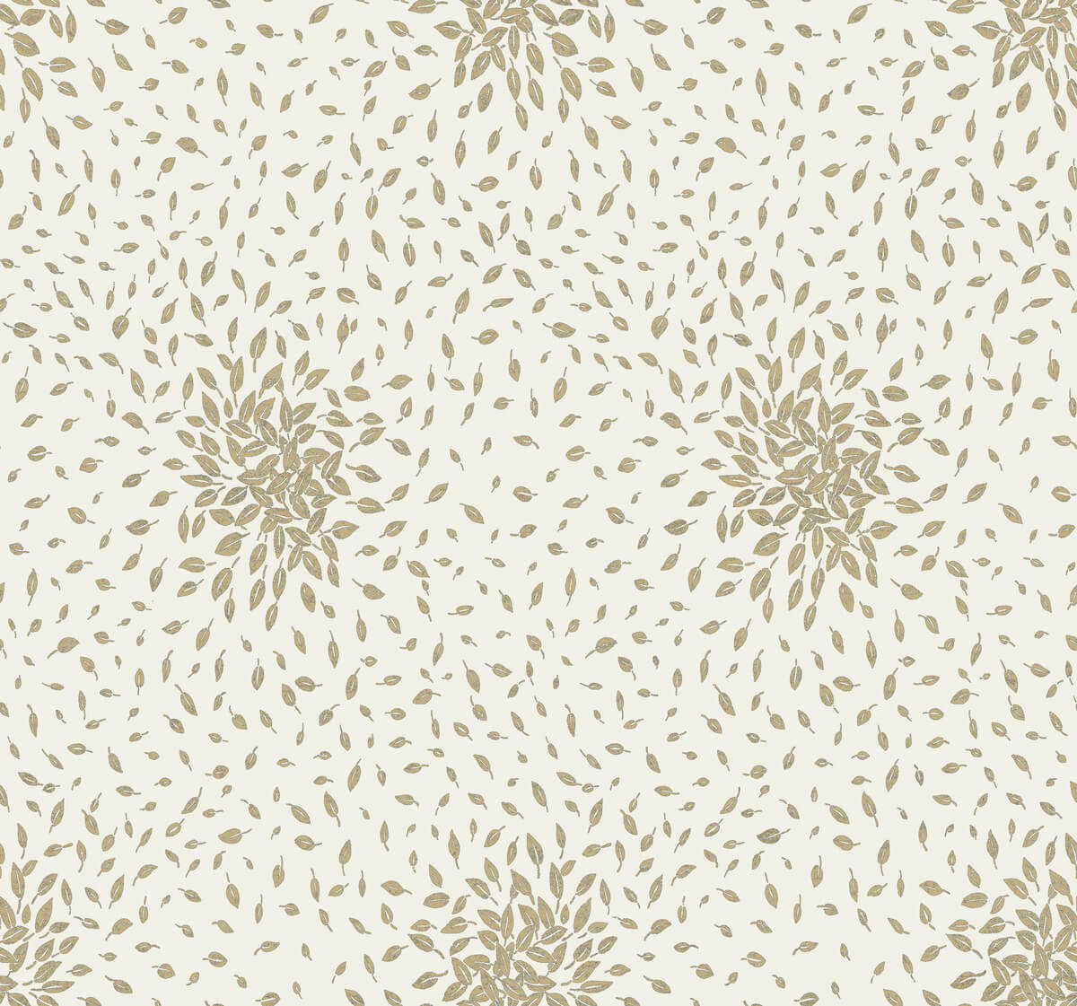 Antonina Vella Modern Metals Petite Leaves Wallpaper Sample - Cream & Gold