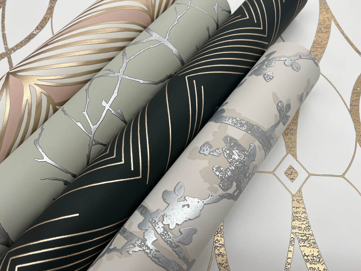 Antonina Vella Modern Metals Shimmering Foliage Wallpaper - Cream & Silver