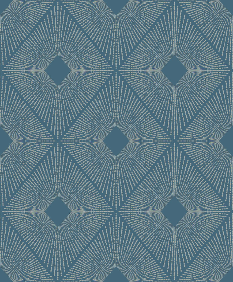 Antonina Vella Modern Metals Harlowe Wallpaper - Blue & Silver