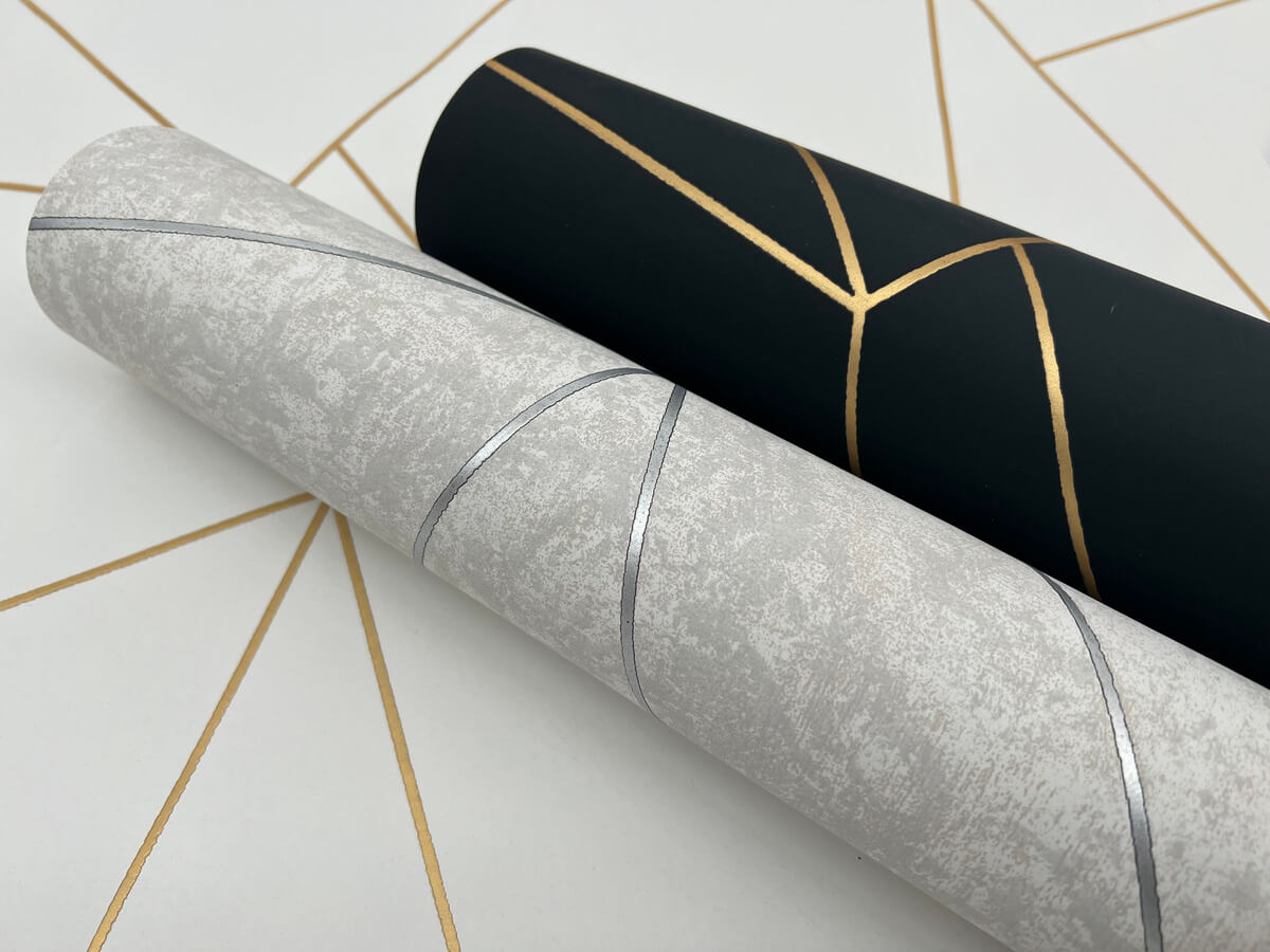 Antonina Vella Modern Metals Nazca Wallpaper Sample - Black & Gold