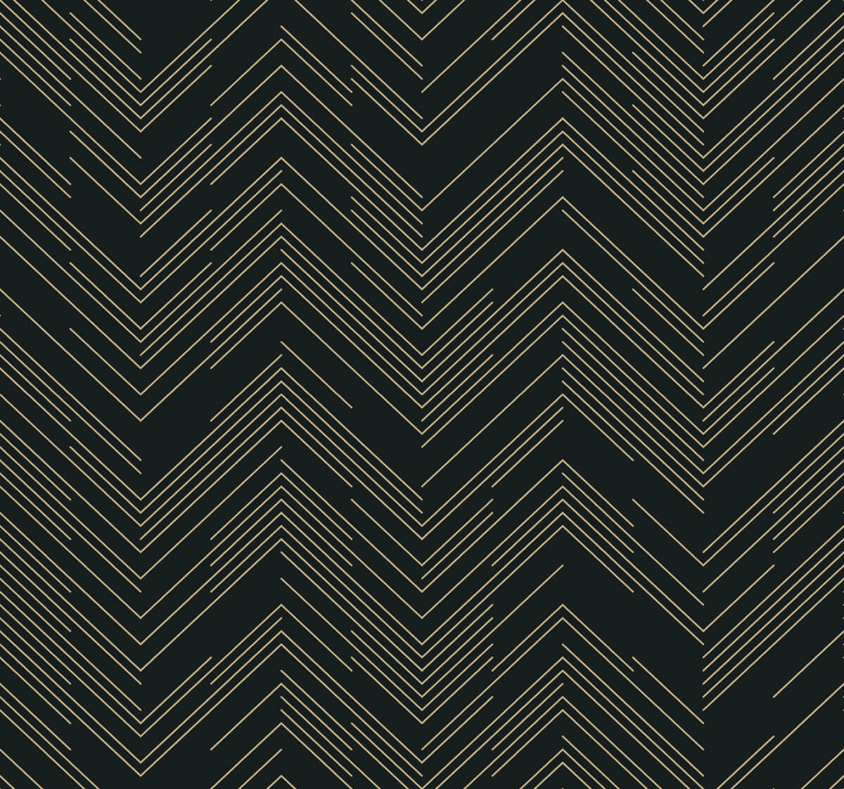 Antonina Vella Modern Metals Polished Chevron Wallpaper - Black & Gold