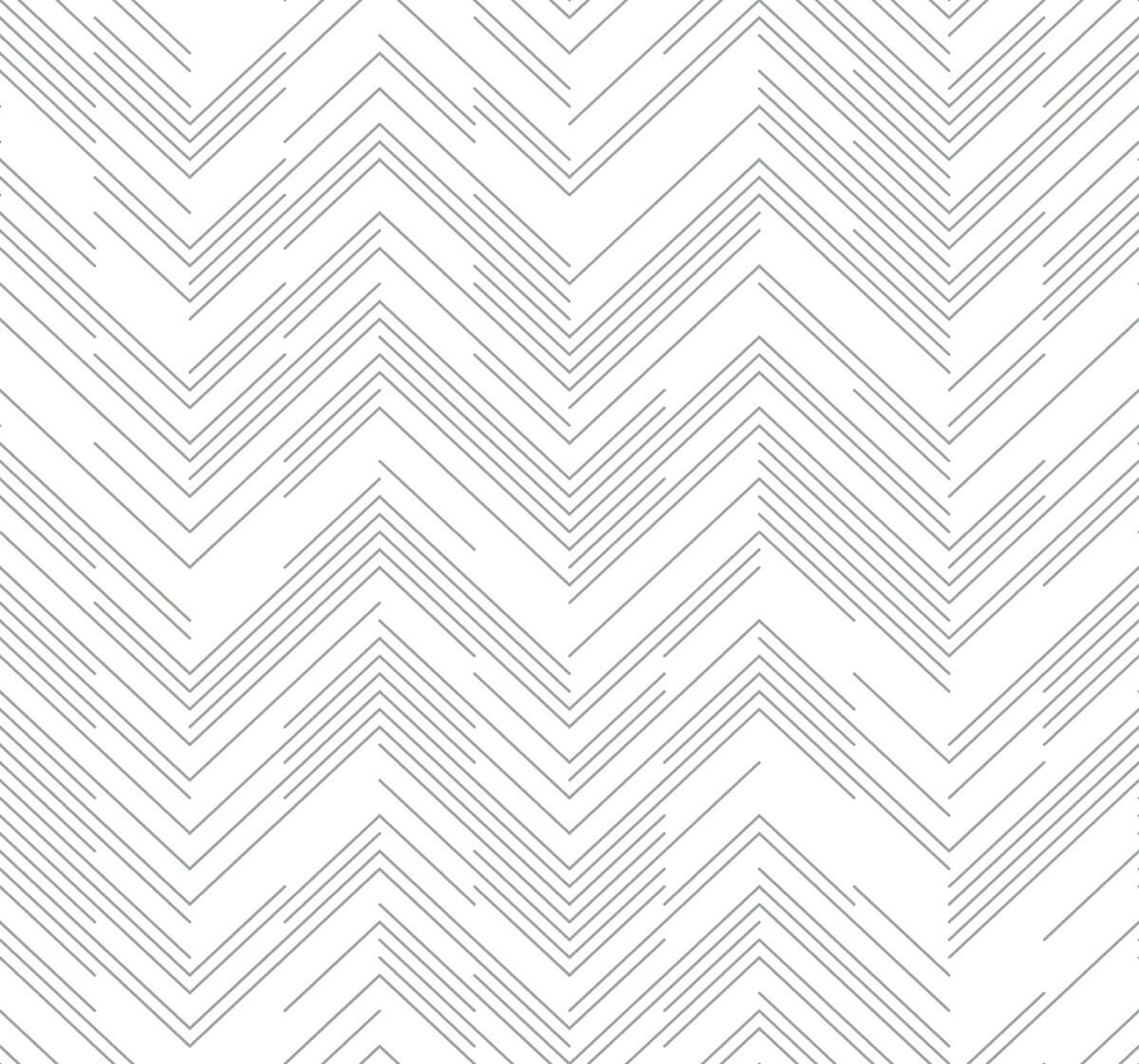 Antonina Vella Modern Metals Polished Chevron Wallpaper Sample - White & Silver