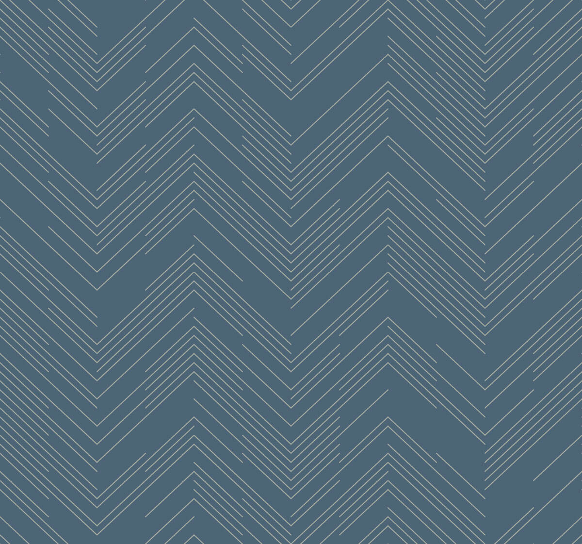 Antonina Vella Modern Metals Polished Chevron Wallpaper - Blue & Silver