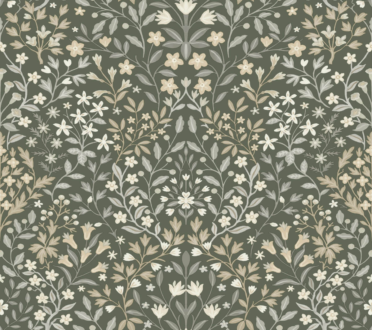 Magnolia Home Garden Terrace Wallpaper Sample - Olive