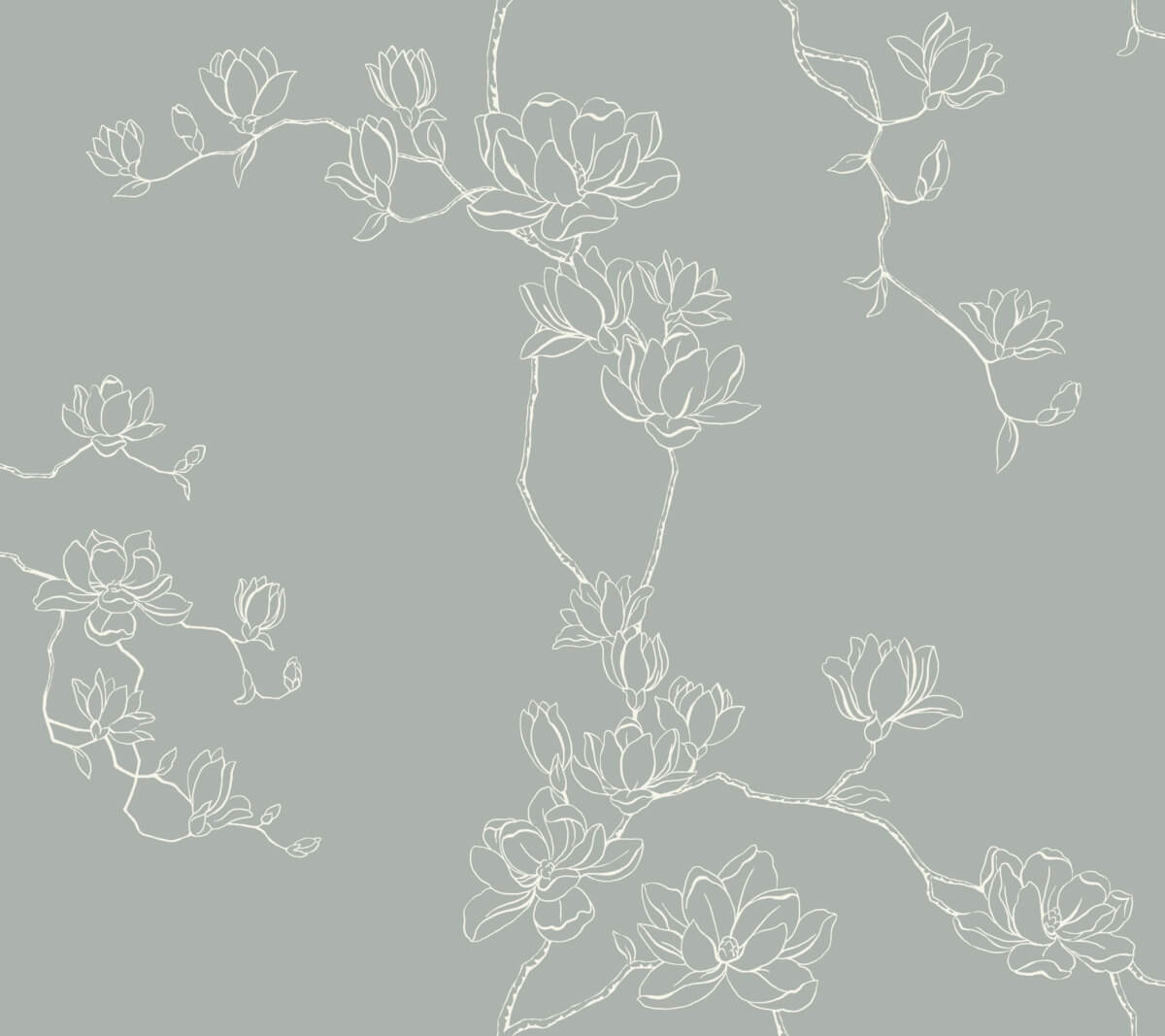 Magnolia Home Magnolia Branches Wallpaper Sample - Eucalyptus
