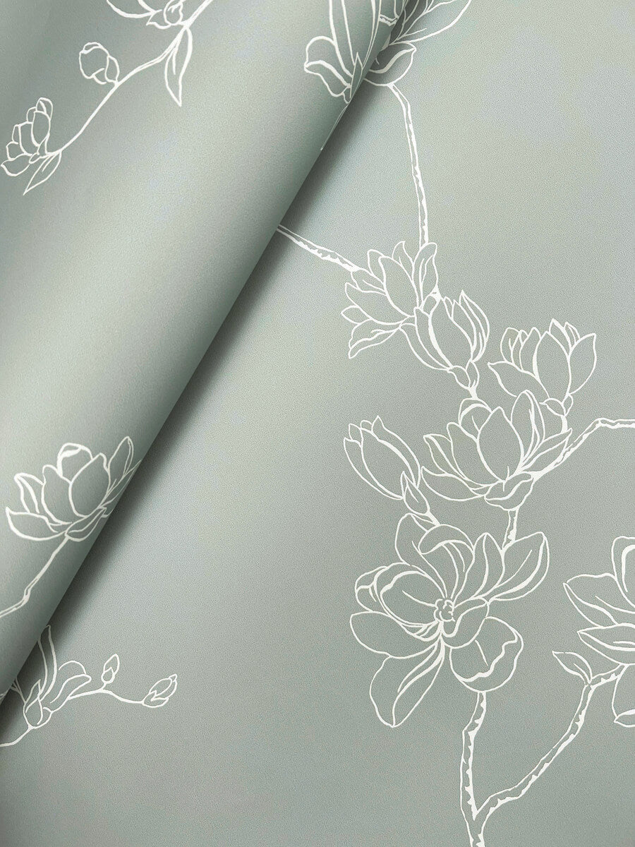 Magnolia Home Magnolia Branches Wallpaper Sample - Eucalyptus