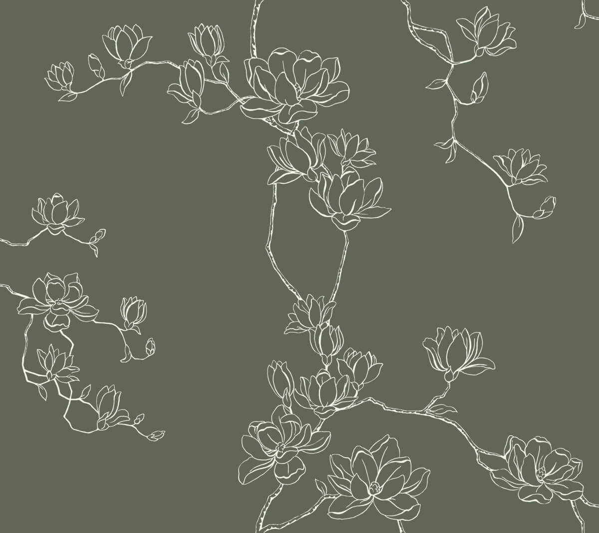 Magnolia Home Magnolia Branches Wallpaper Sample - Pine