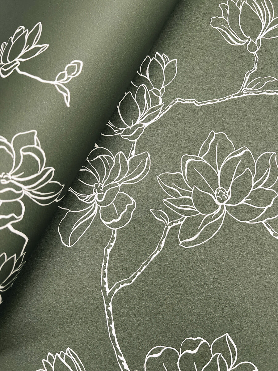 Magnolia Home Magnolia Branches Wallpaper Sample - Pine