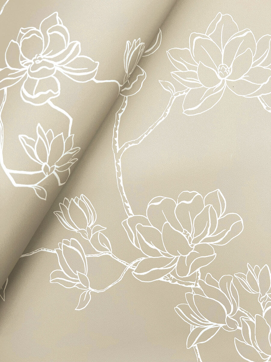Magnolia Home Magnolia Branches Wallpaper Sample - Taupe
