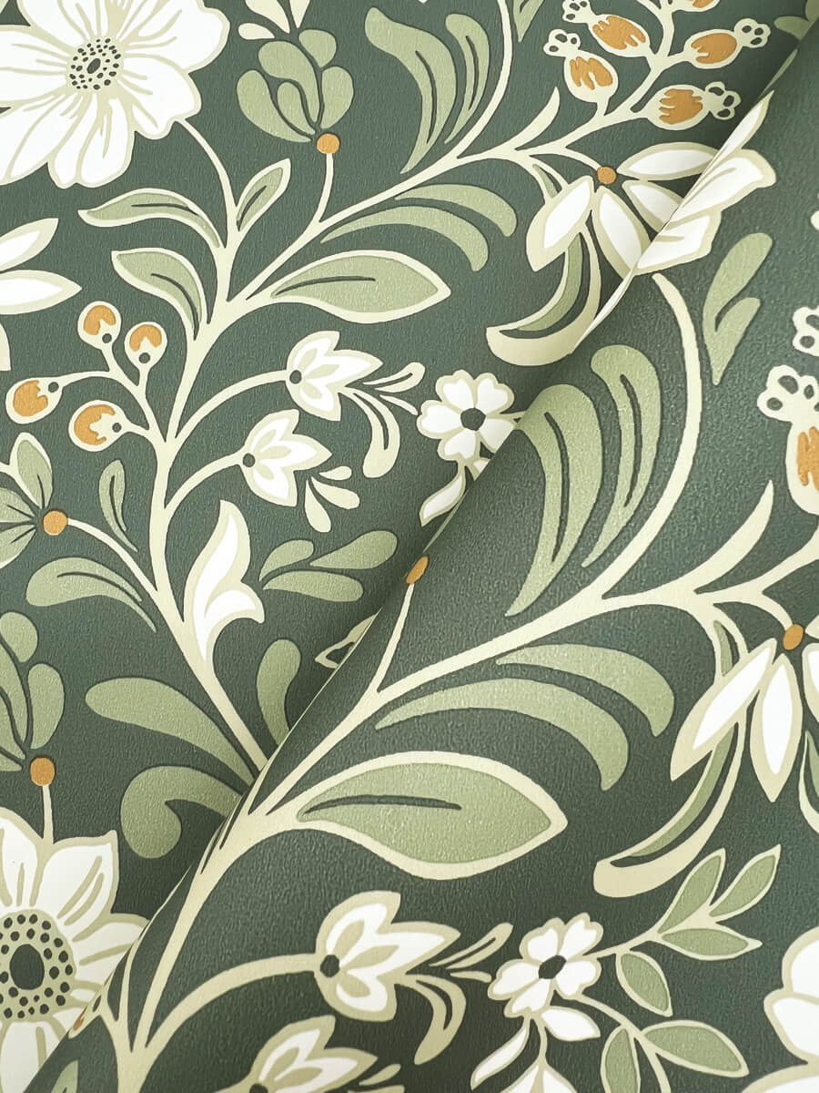 Magnolia Home Colette Wallpaper Sample - Olive