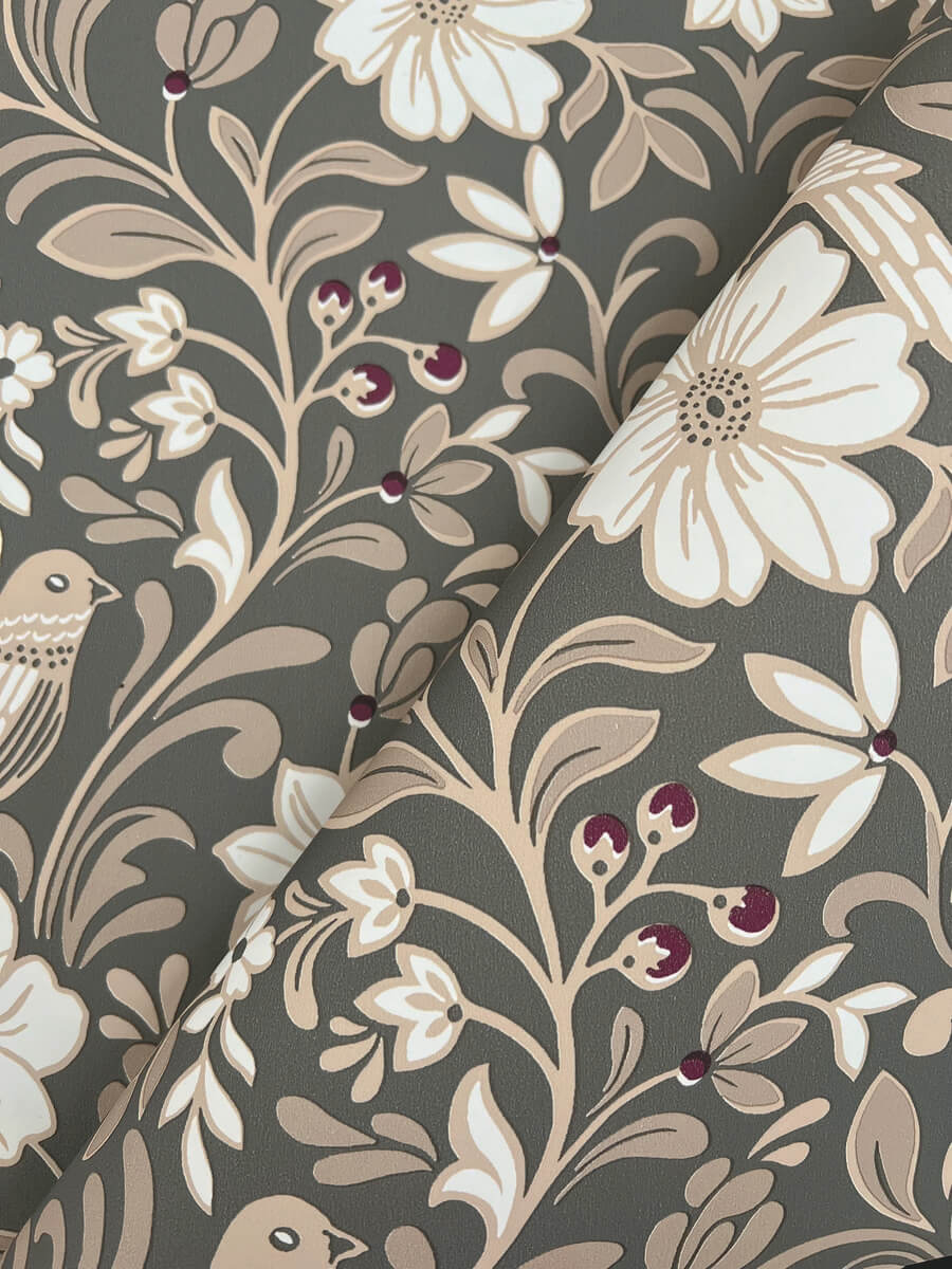 Magnolia Home Colette Wallpaper Sample - Charcoal
