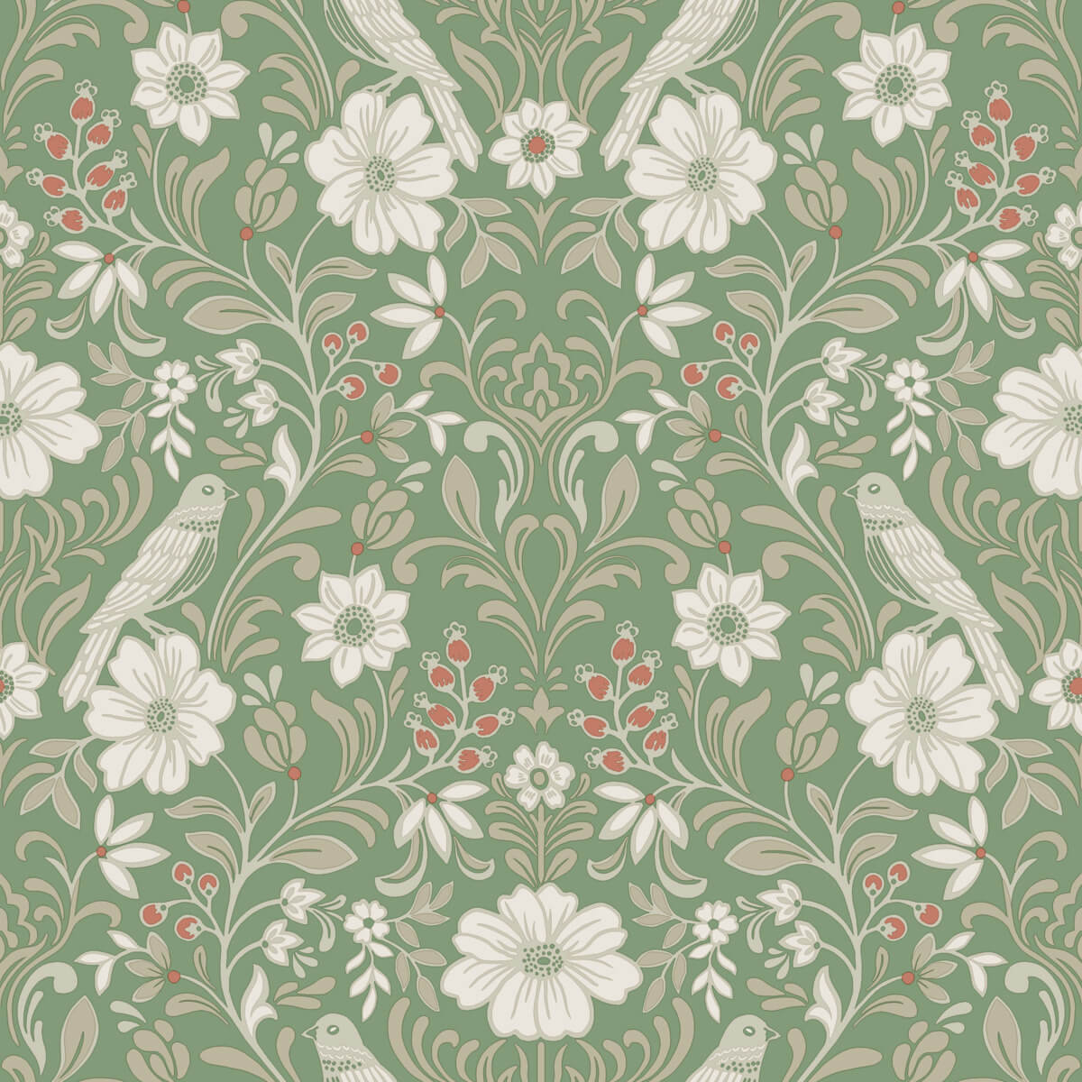Magnolia Home Colette Wallpaper Sample - Bright Green