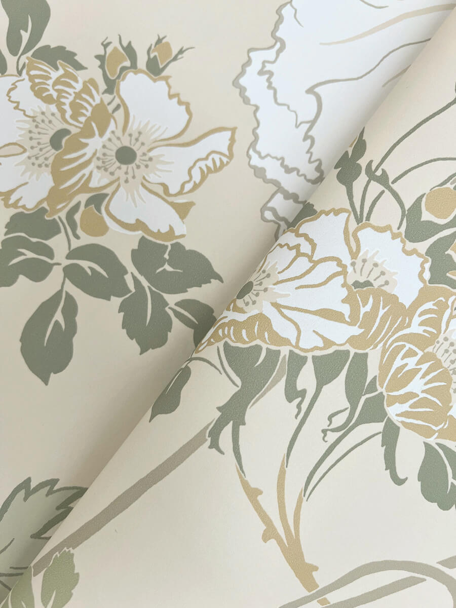 Magnolia Home Gwendolyn Wallpaper Sample - Linen & Sage