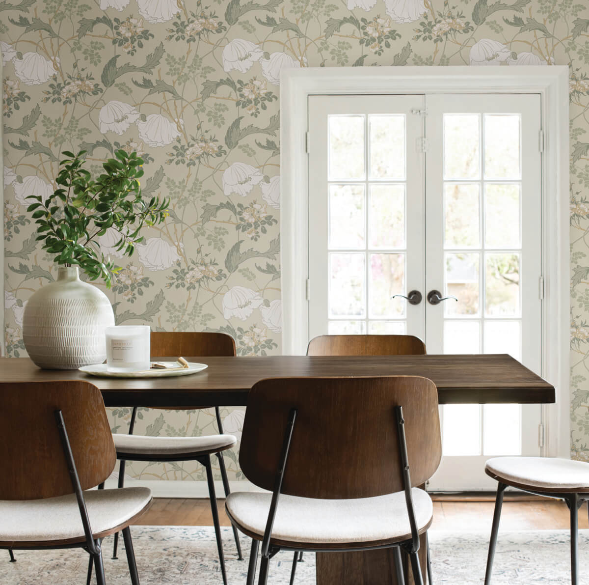 Magnolia Home Gwendolyn Wallpaper Sample - Linen & Sage