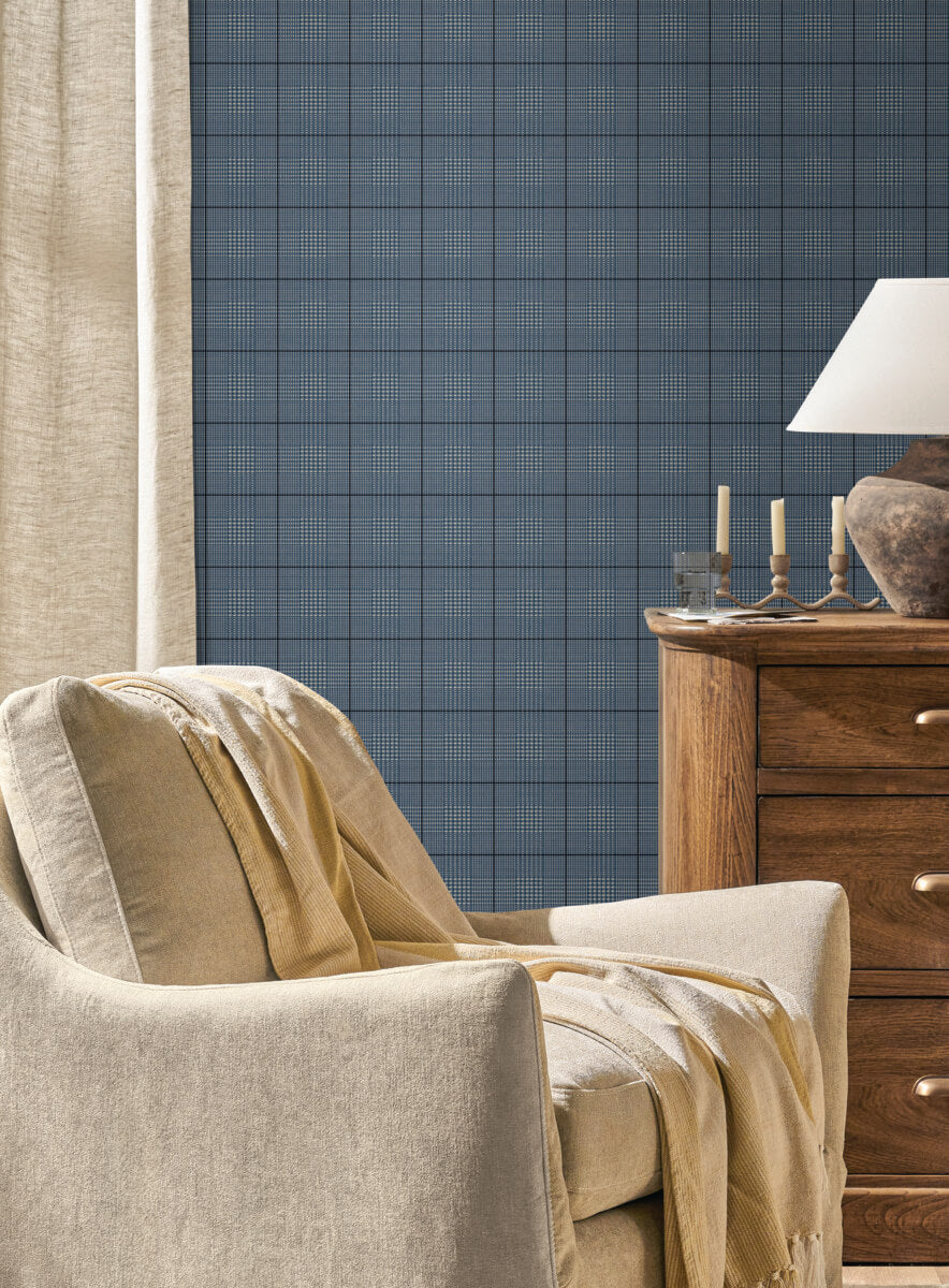 Magnolia Home Windsor Wallpaper Sample - Blue