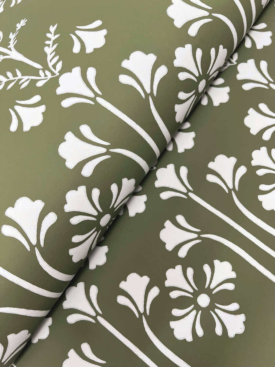 Magnolia Home Lydia Wallpaper Sample - Moss