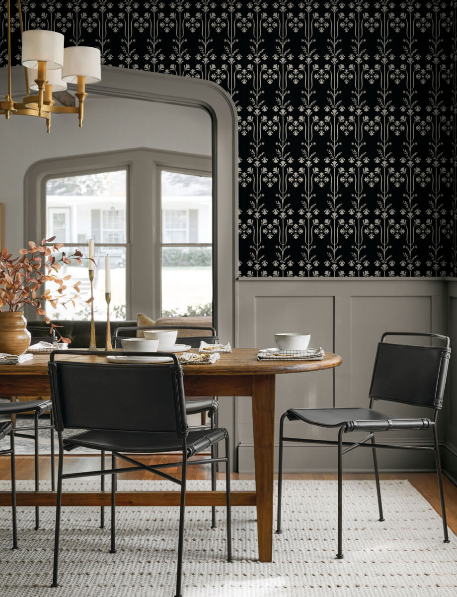 Magnolia Home Lydia Wallpaper Sample - Black