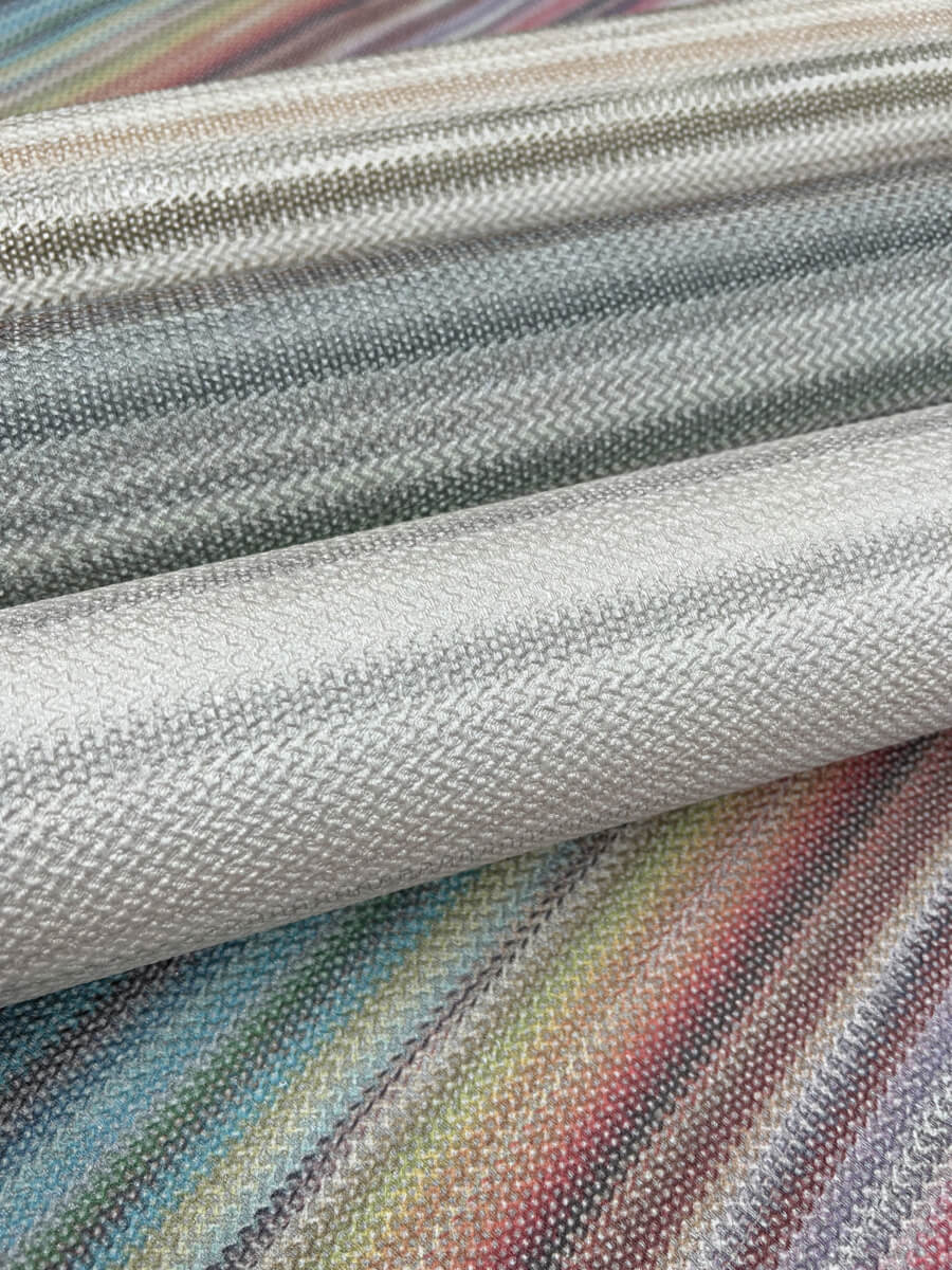 Missoni Home Striped Sunset Wallpaper Sample - Blue Gray