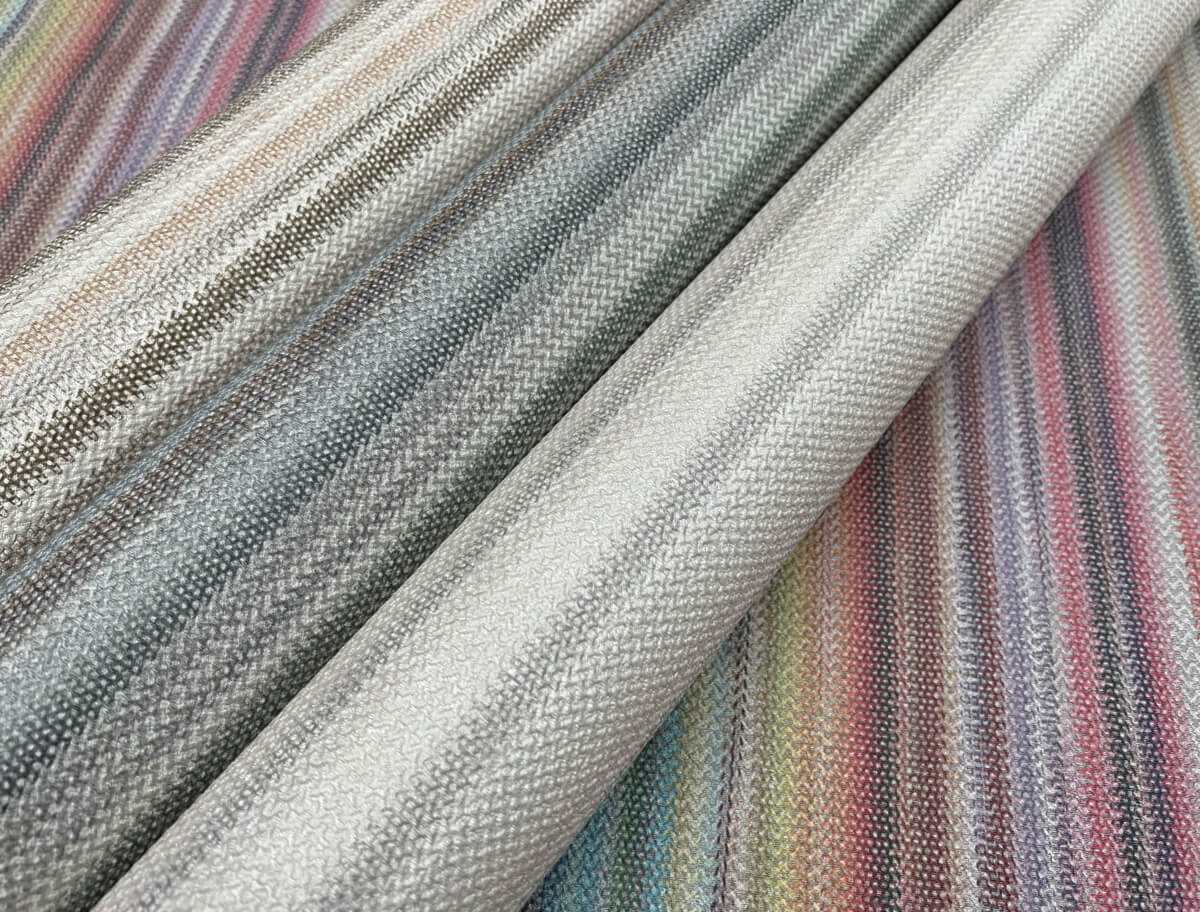 Missoni Home Striped Sunset Wallpaper Sample - Blue Gray