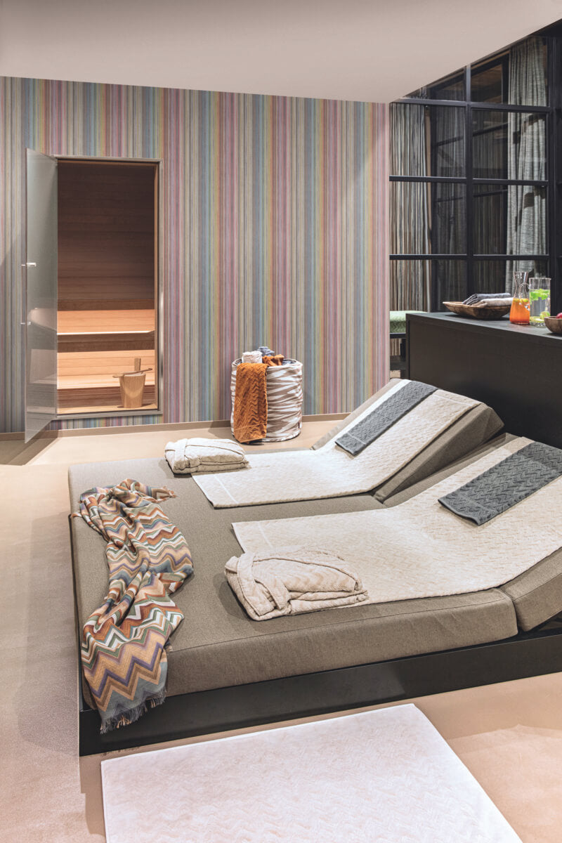 Missoni Home Striped Sunset Wallpaper Sample - Multicolored