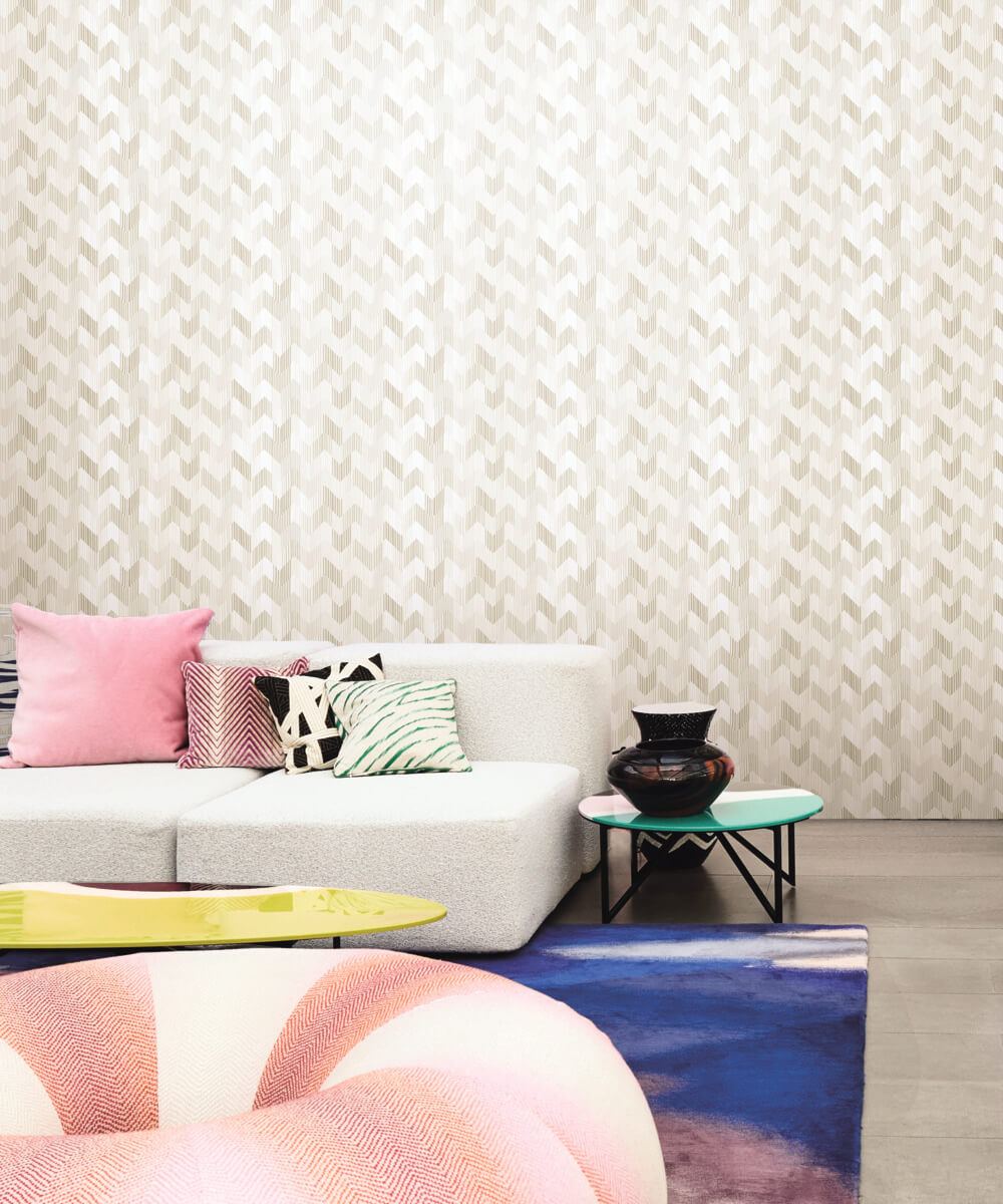 Missoni Home Betulle Wallpaper Sample - Warm Gray
