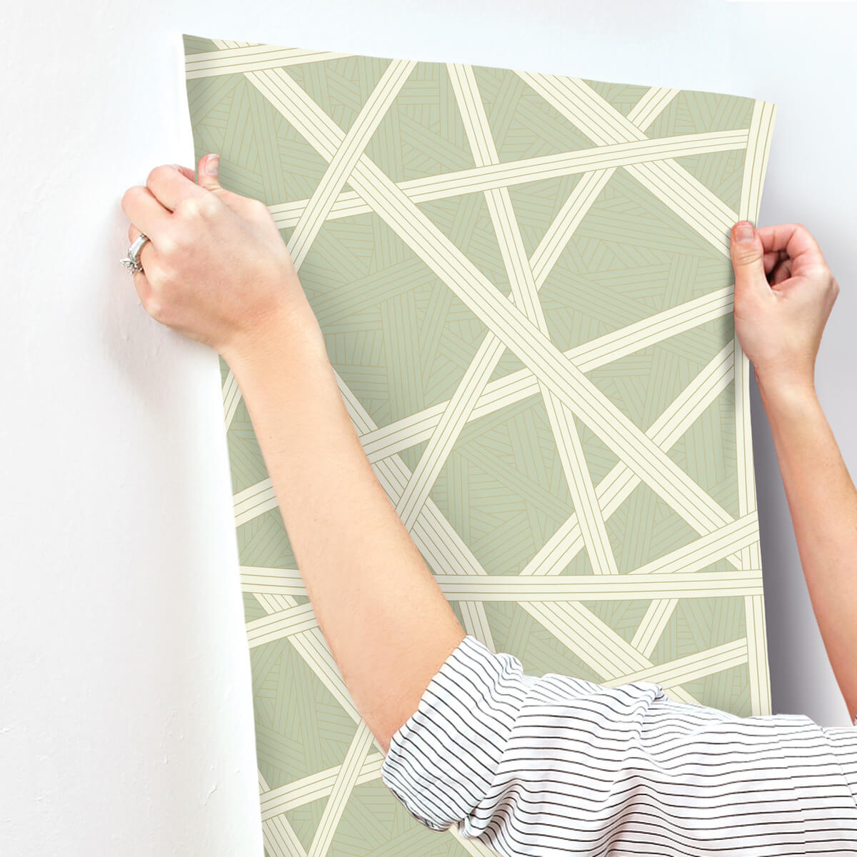 Missoni Home Nastri Wallpaper Sample - Green