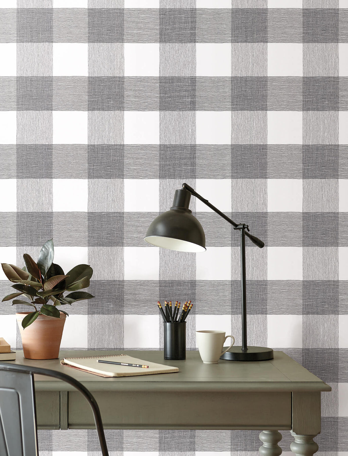 54 in. Magnolia Home High Performance Weft & Weave Wallpaper Sample - Charcoal