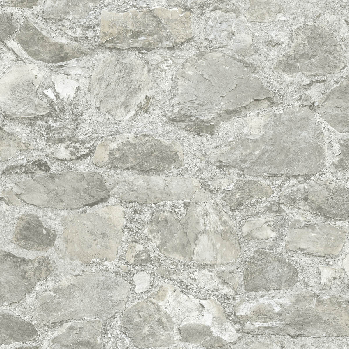 York Mediterranean Field Stone Wallpaper - Gray