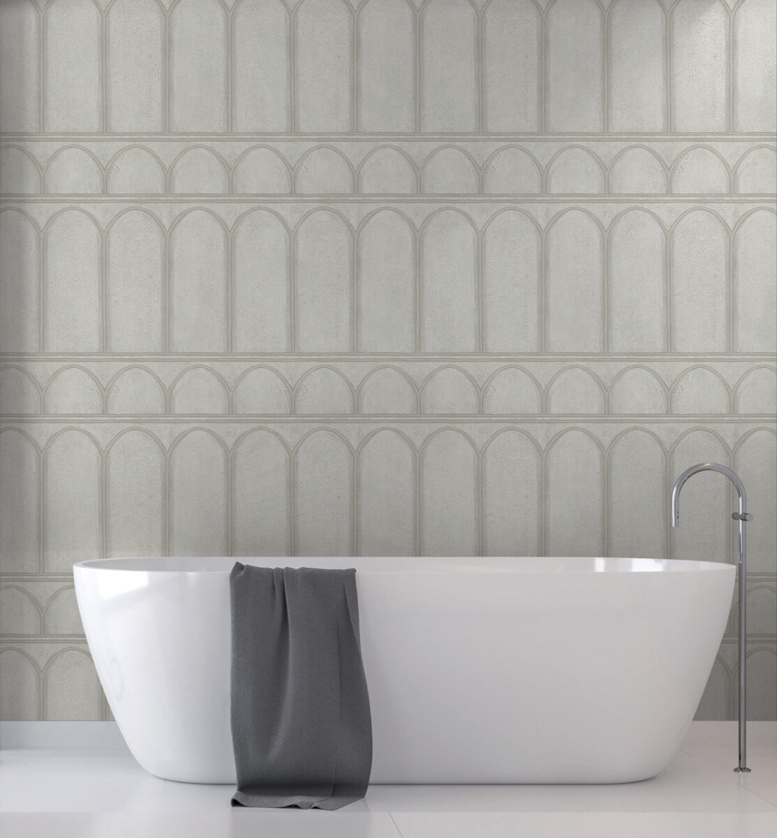 York Mediterranean Arches Wallpaper Sample - Gray
