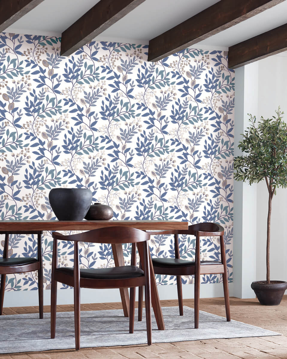 York Mediterranean Eden Retreat Wallpaper - Blue