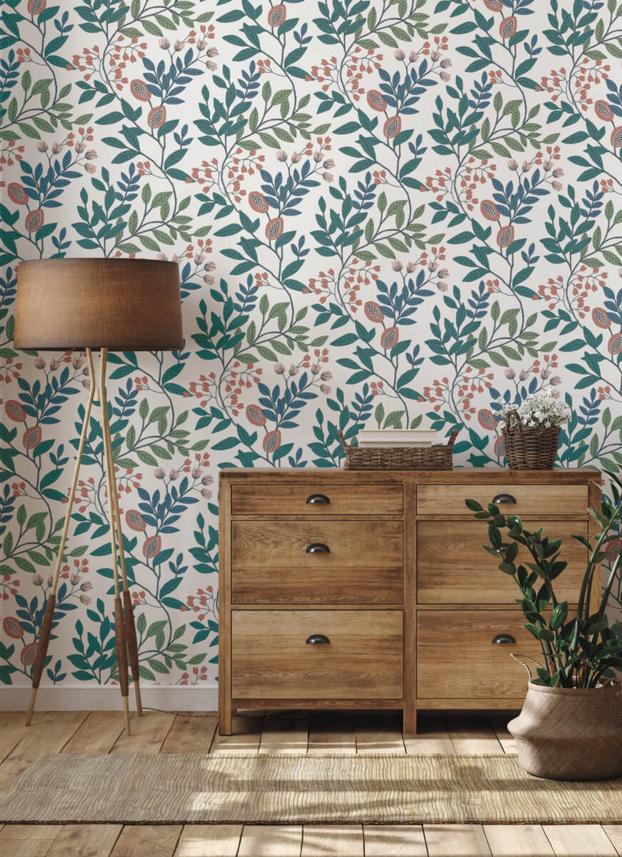 York Mediterranean Eden Retreat Wallpaper - Blue