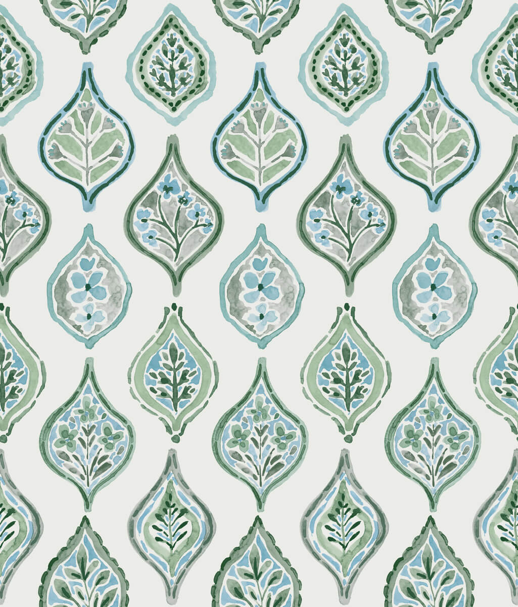 York Mediterranean Marketplace Motif Wallpaper - Green