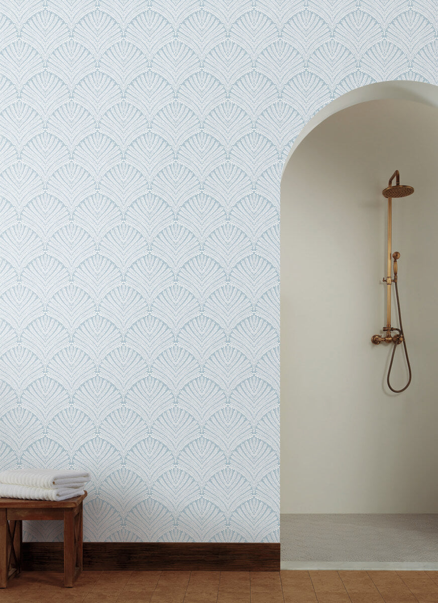 York Mediterranean Beachcomber Wallpaper Sample - Blue