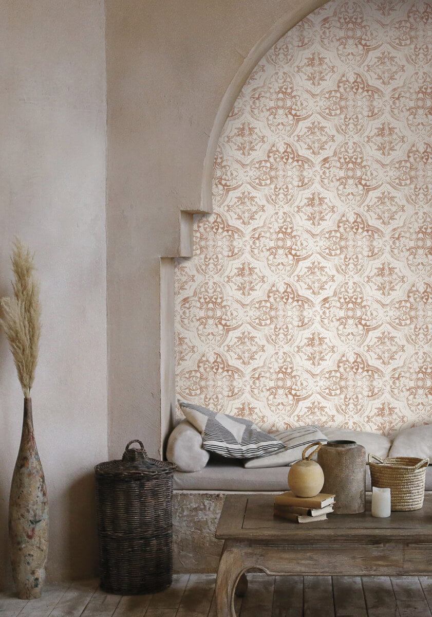 York Mediterranean Quartet Wallpaper - Brown