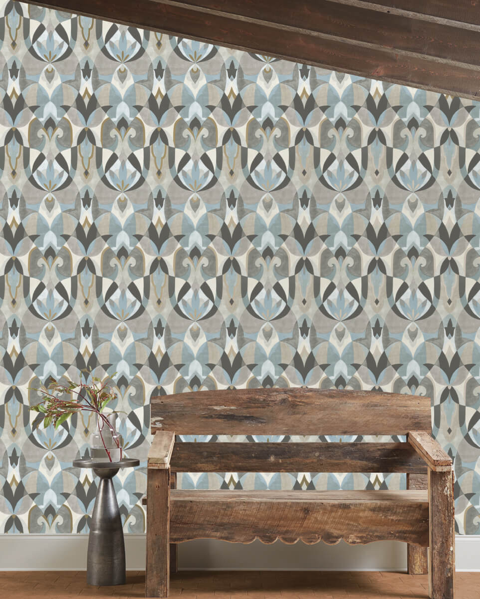 York Mediterranean Malta Wallpaper Sample - Blue