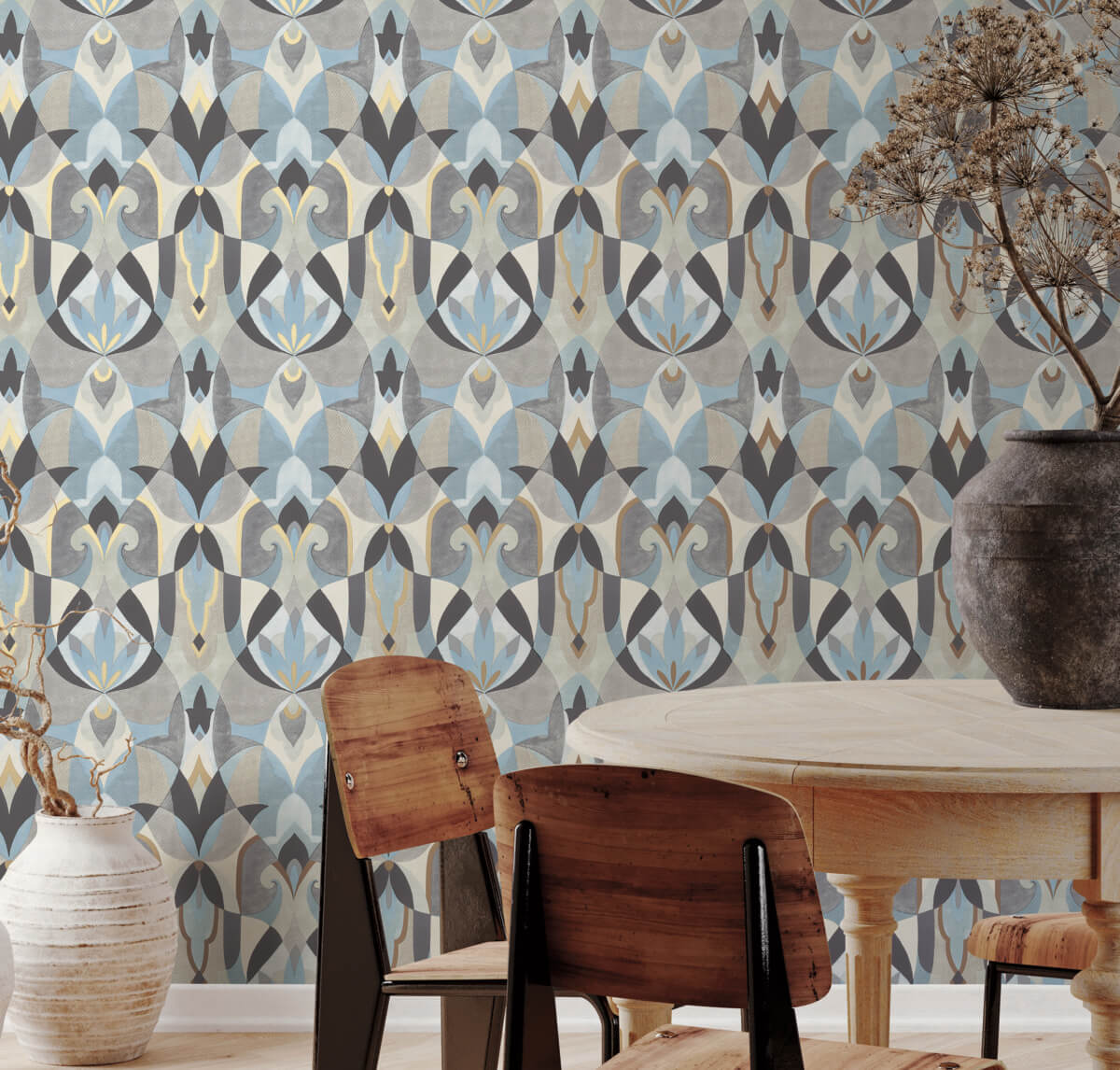 York Mediterranean Malta Wallpaper Sample - Blue