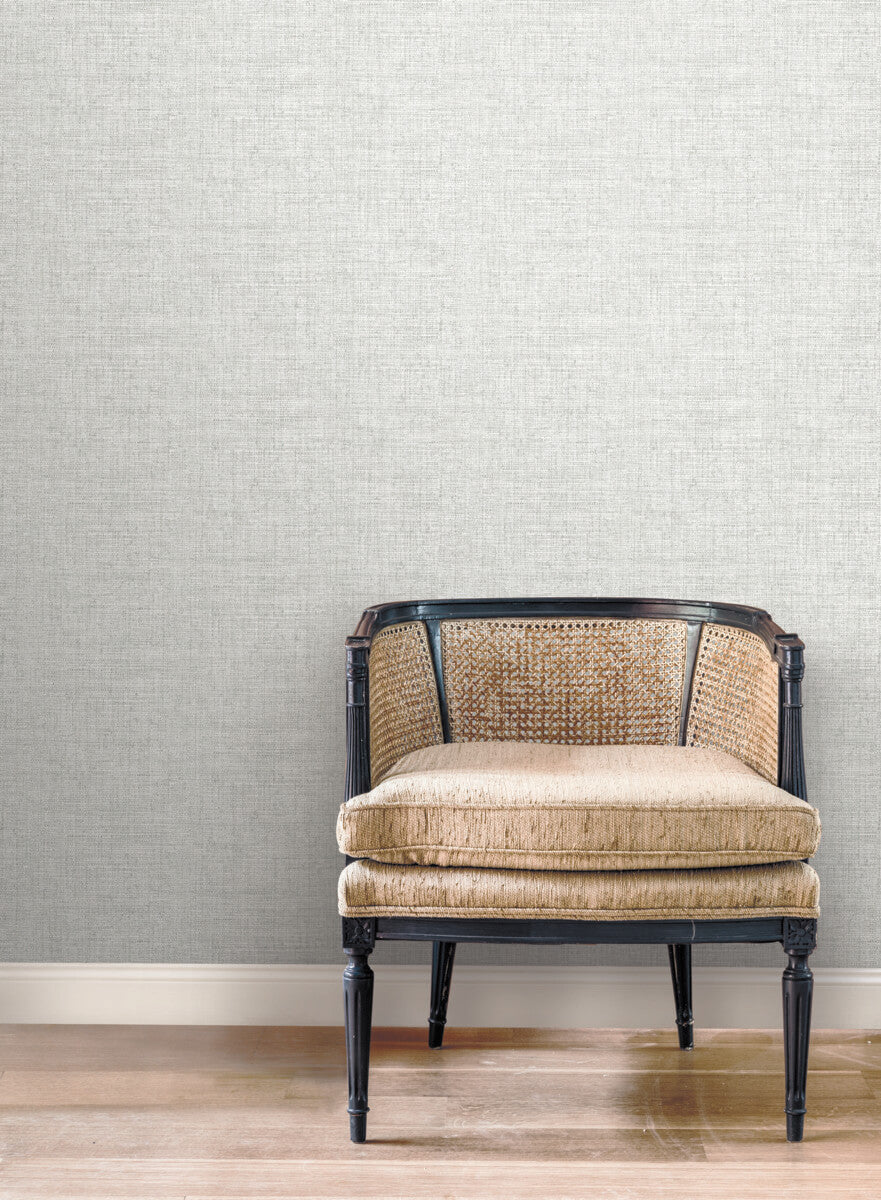 York Mediterranean Papyrus Faux Weave Wallpaper Sample - Gray