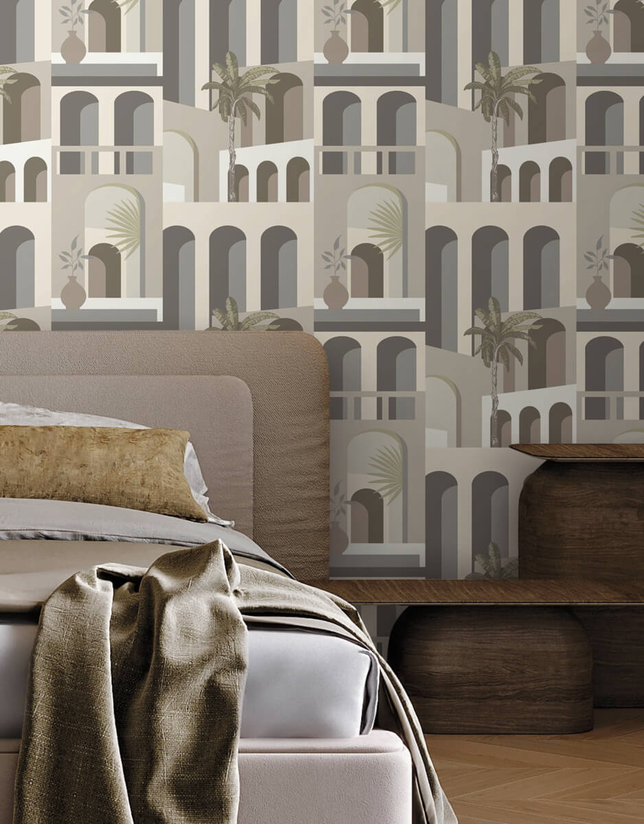 York Montecito Monte Vista Wallpaper - Sand & Fog